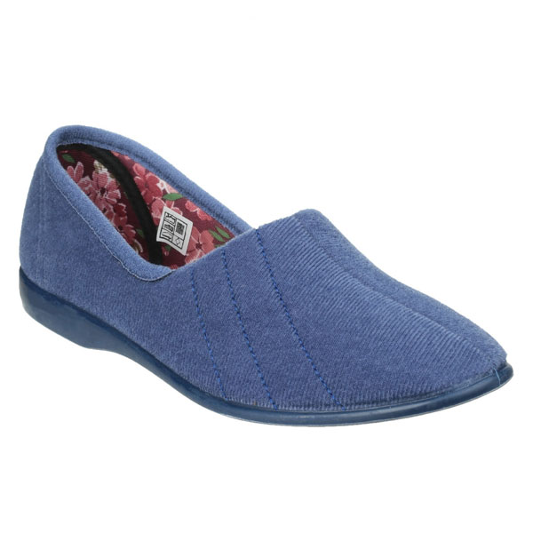Audrey Ladies Velour Floral Print Slippers