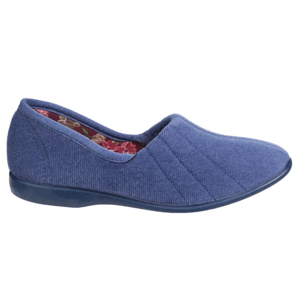 Audrey Ladies Velour Floral Print Slippers