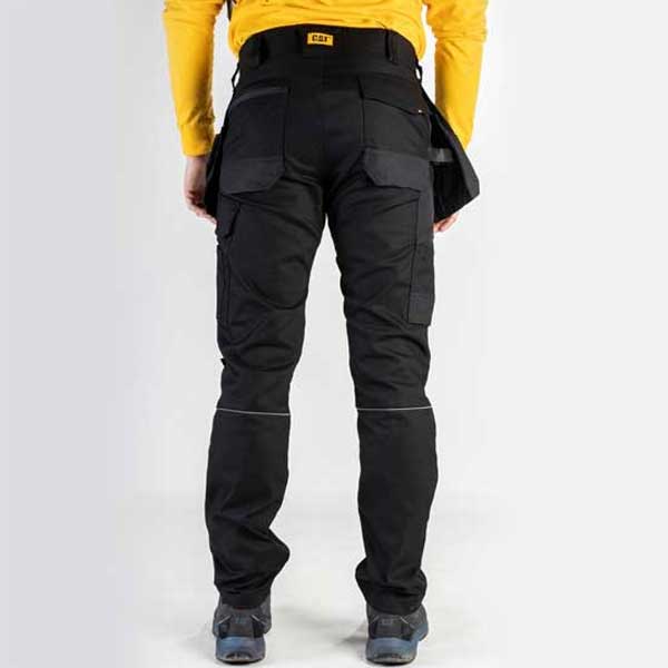 Black Stretch Pocket Work Trousers Featuring Tool Storage