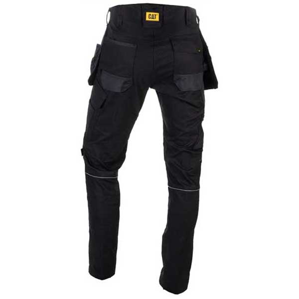 Black Stretch Pocket Work Trousers Featuring Tool Storage