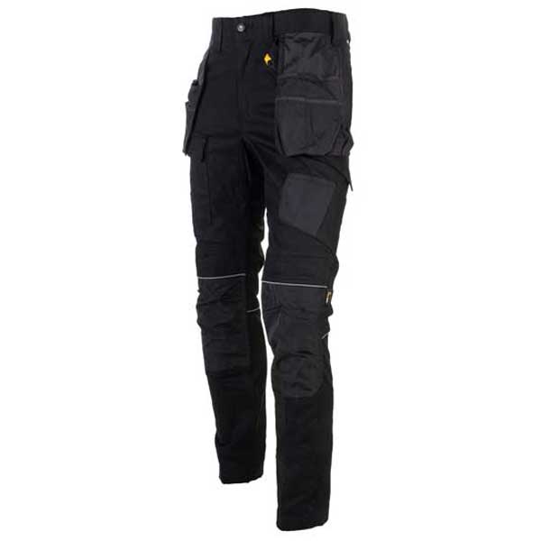 Black Stretch Pocket Work Trousers Featuring Tool Storage