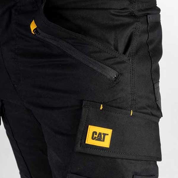 Black Stretch Pocket Work Trousers Featuring Tool Storage