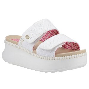 Delray Open Toe Slide – Eyelet Trim Design
