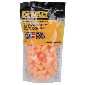 DeWalt Quiet Foam Earplugs 50 Pair Zip-Log Bag