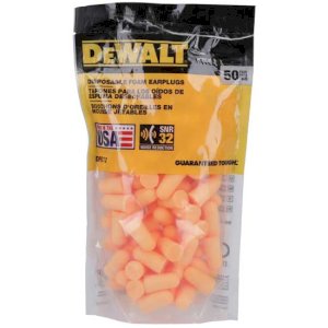 DeWalt Quiet Foam Earplugs 50 Pair Zip-Log Bag