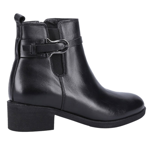 Emily Polished Leather Boots with Buckle