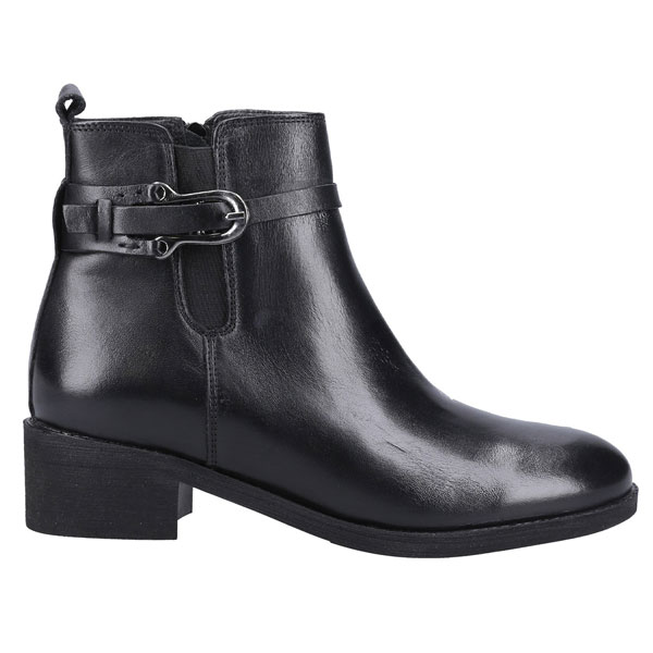 Emily Polished Leather Boots with Buckle