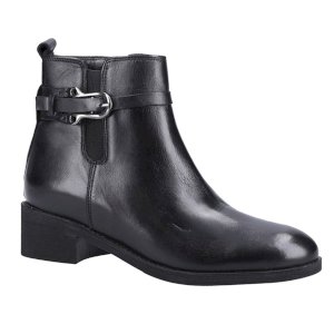 Emily Polished Leather Boots with Buckle