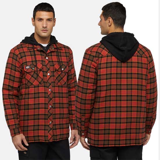 Men’s Fleece Hooded Shirt with Cotton Flannel