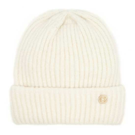 Soft Gray Wool Beanie with Fold-Up Cuff