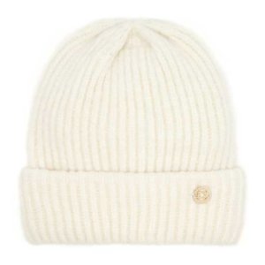 Soft Gray Wool Beanie with Fold-Up Cuff