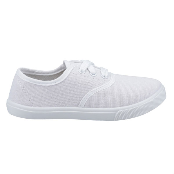 White GB School Plimsolls Small Fit