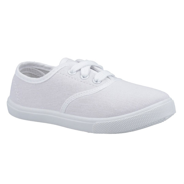 White GB School Plimsolls Small Fit