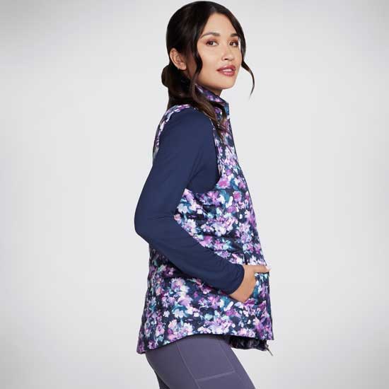 Go Shield Zip Up Floral Vest Women