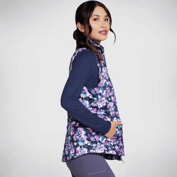 Go Shield Zip Up Floral Vest Women