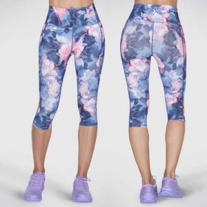 High-Waisted Summer Rose Capri Leggings with GO FLEX Fabric
