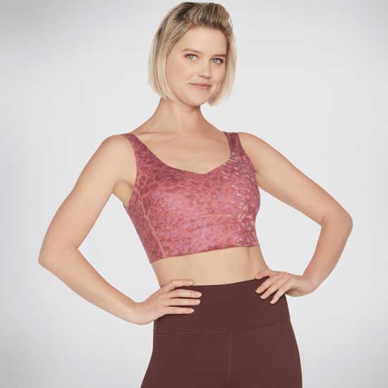  GOSCULPT Leopard Print Workout Bra with Mesh Lining