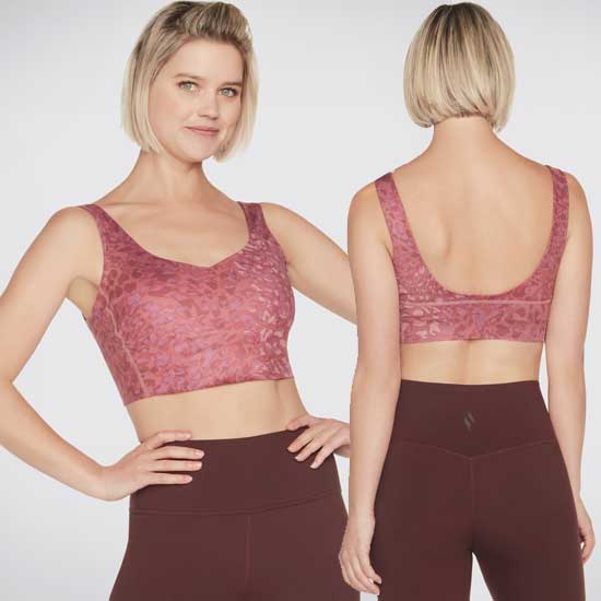  GOSCULPT Leopard Print Workout Bra with Mesh Lining
