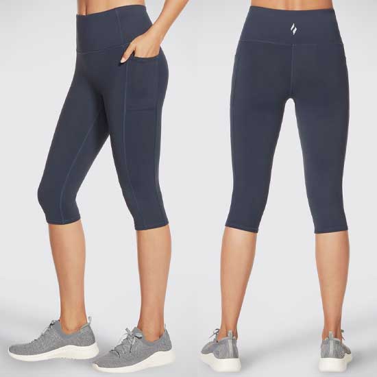 GOFLEX High-Waist Capri Leggings with Pockets