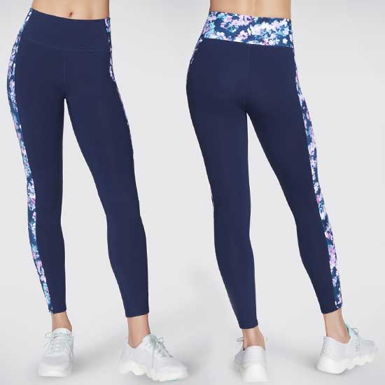 GOWALK Floral Active Legging for Ladies with Chafe-Free Seams