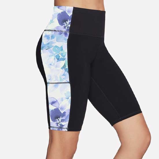 GoWalk Seascape Floral High-Waist Bike Shorts