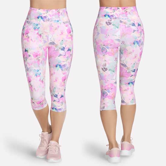 Ladies High-Waisted GO FLEX Seascape Floral Capri