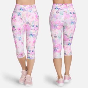Ladies High-Waisted GO FLEX Seascape Floral Capri