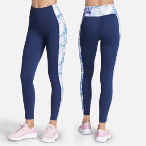 High-Waisted Seascape Floral Legging with Stretch Fabric