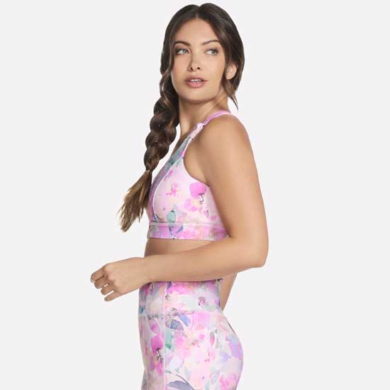 GoWalk Seascape Floral Print Zip Front Bra