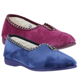 Helsinki Ladies Soft Stretch Velour Slippers