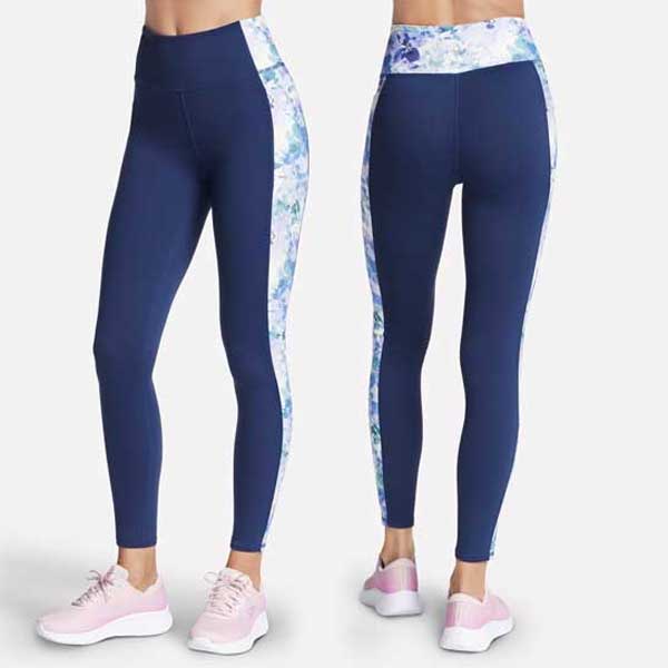 High-Waisted Seascape Floral Legging with Stretch Fabric