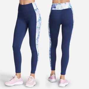 High-Waisted Seascape Floral Legging with Stretch Fabric
