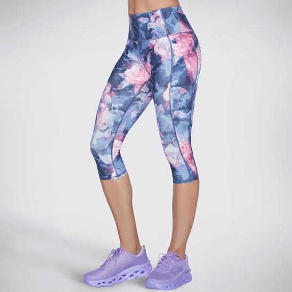 High-Waisted Summer Rose Capri Leggings with GO FLEX Fabric