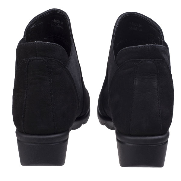 Jump Black Comfort Ankle Boot With Elastic Sides