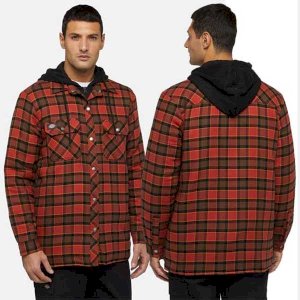 Men’s Fleece Hooded Shirt with Cotton Flannel