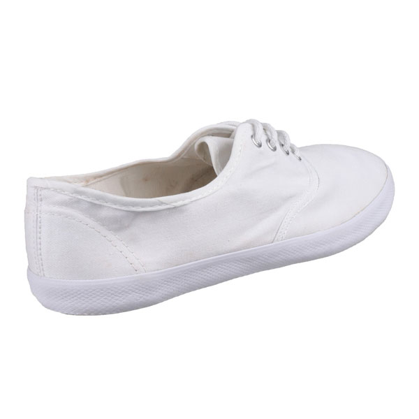 Mirak GB White Lace-Up Plimsolls Large