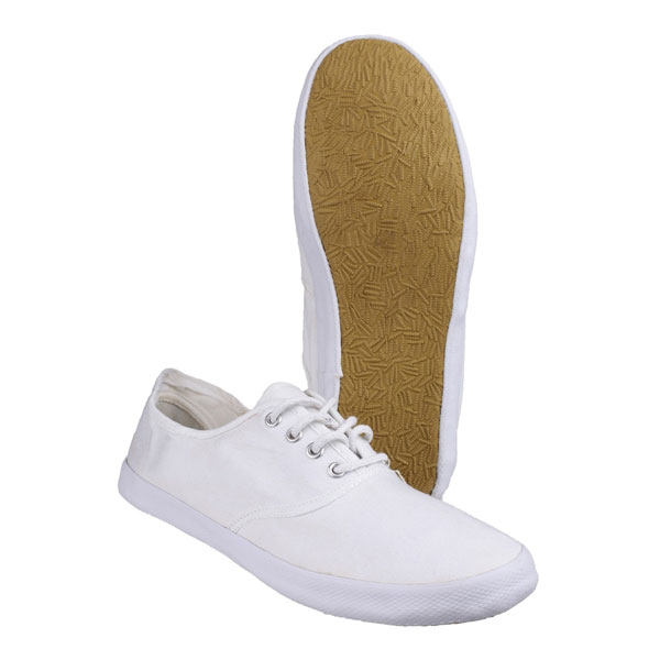 Mirak GB White Lace-Up Plimsolls Large