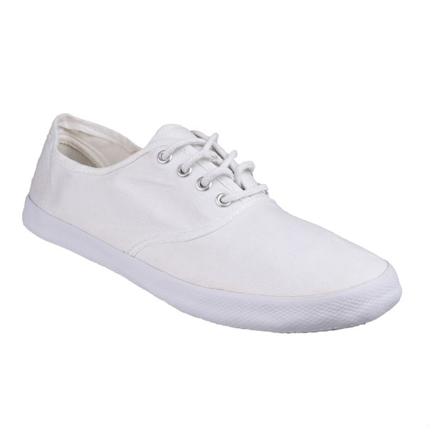 Mirak GB White Lace-Up Plimsolls Large
