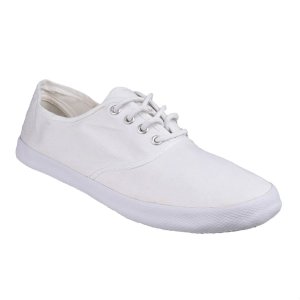 Mirak GB White Lace-Up Plimsolls Large