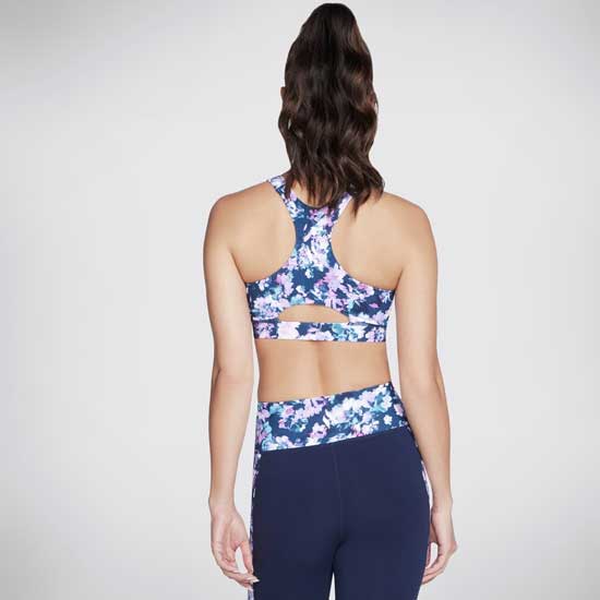 Misty Floral Print Zip Front Sports Bra