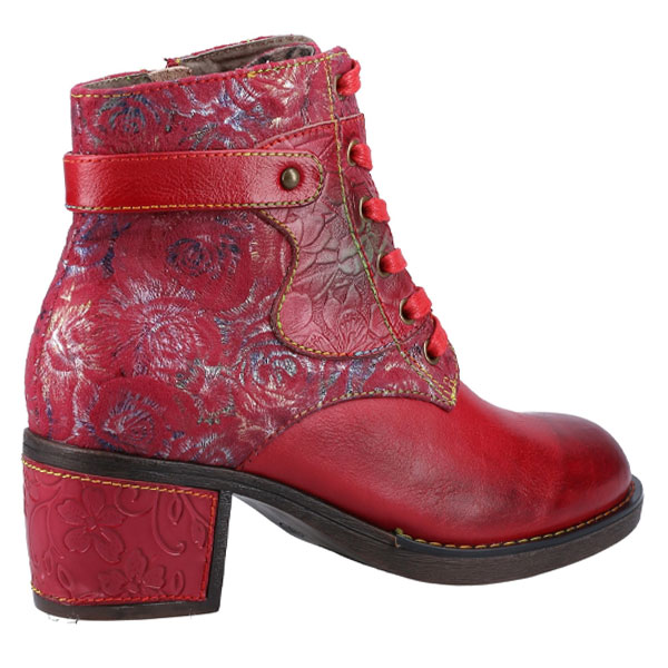 Musa Funky Floral Block Heel Boots