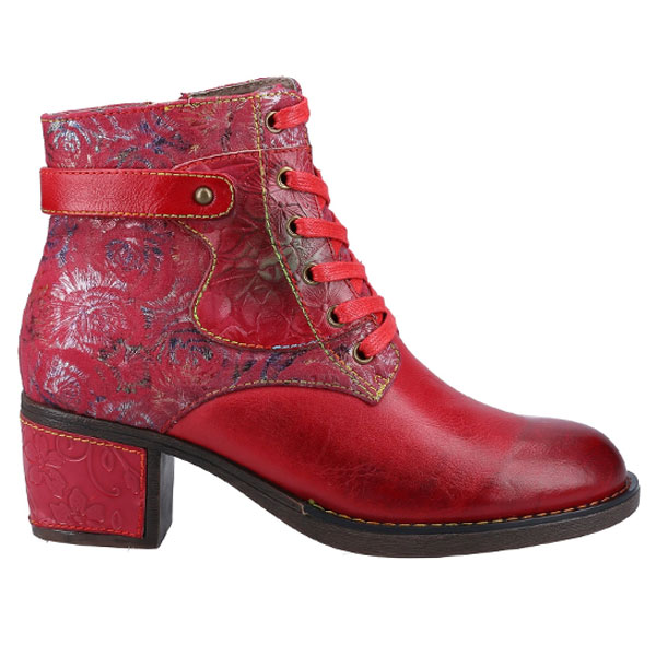 Musa Funky Floral Block Heel Boots