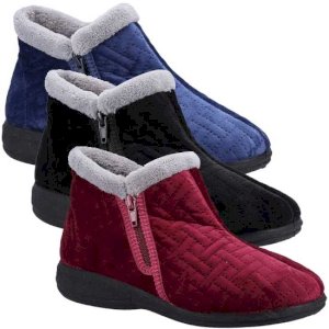 Perendale Comfort Booties With Zip Side