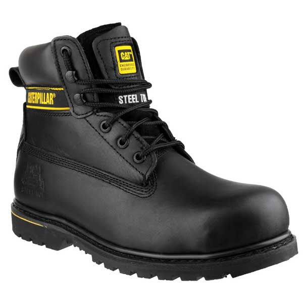 Slip resistance Cat Holton Goodyear Welted Safety Shoes (Black) 