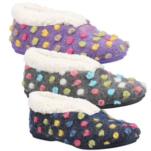 Snowberry Slip-On Polka Slippers for Women