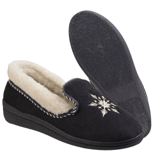 Snowflake Faux Lined Comfort Slippers