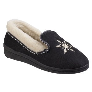 Snowflake Faux Lined Comfort Slippers