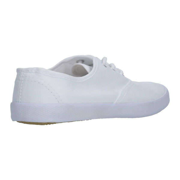 Unisex Small Fit White Canvas Plimsolls