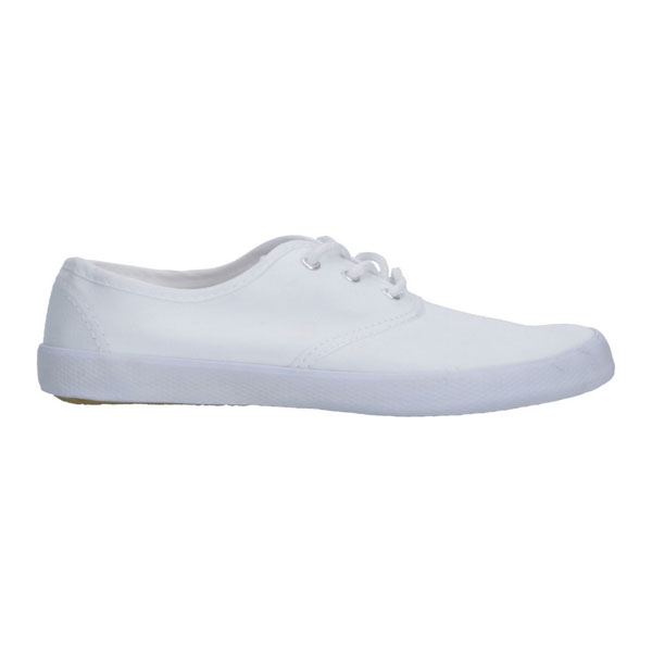 Unisex Small Fit White Canvas Plimsolls